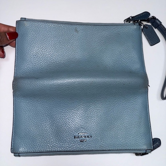Coach Sky Blue Leather Wristlet - Picture 6 of 10